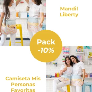 Pack Mandil Azul Liberty + Camiseta Mis Personas Favoritas